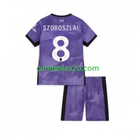 Camisolas de futebol Liverpool Dominik Szoboszlai 8 Criança Equipamento 3ª 2023 Manga Curta